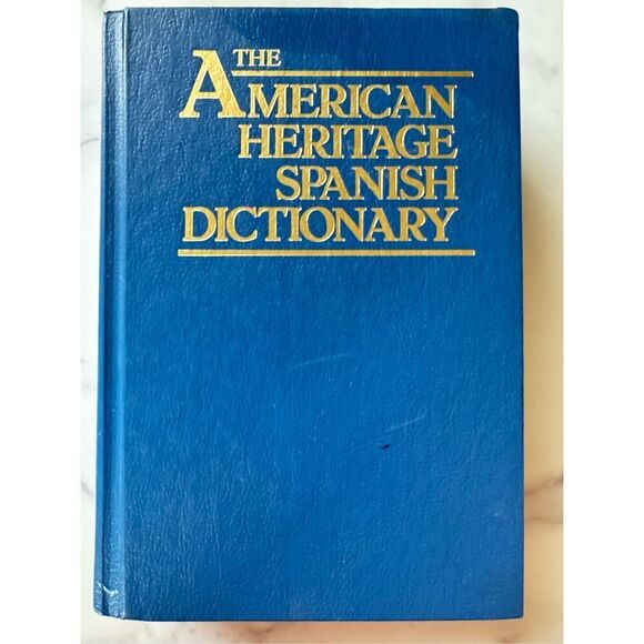 American Heritage Spanish dictionary hardback vintage navy blue reference educat - Picture 1 of 4